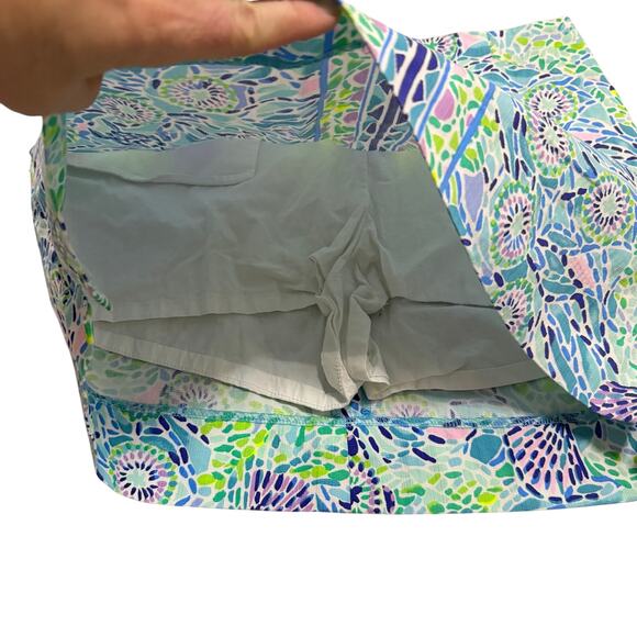 Lilly Pulitzer colorful skirt skort sz 10 zip up in back floral bright - Picture 9 of 14